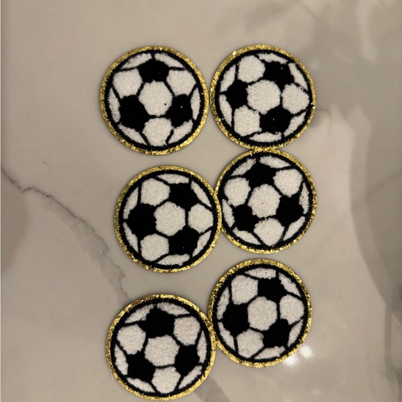 Set of Six Soccer Iron On Patches - Picture 2 of 2
